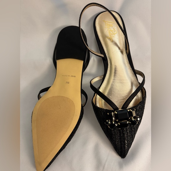 Lilly Pulitzer Black Remi Slingback shoes 9. - Picture 3 of 3